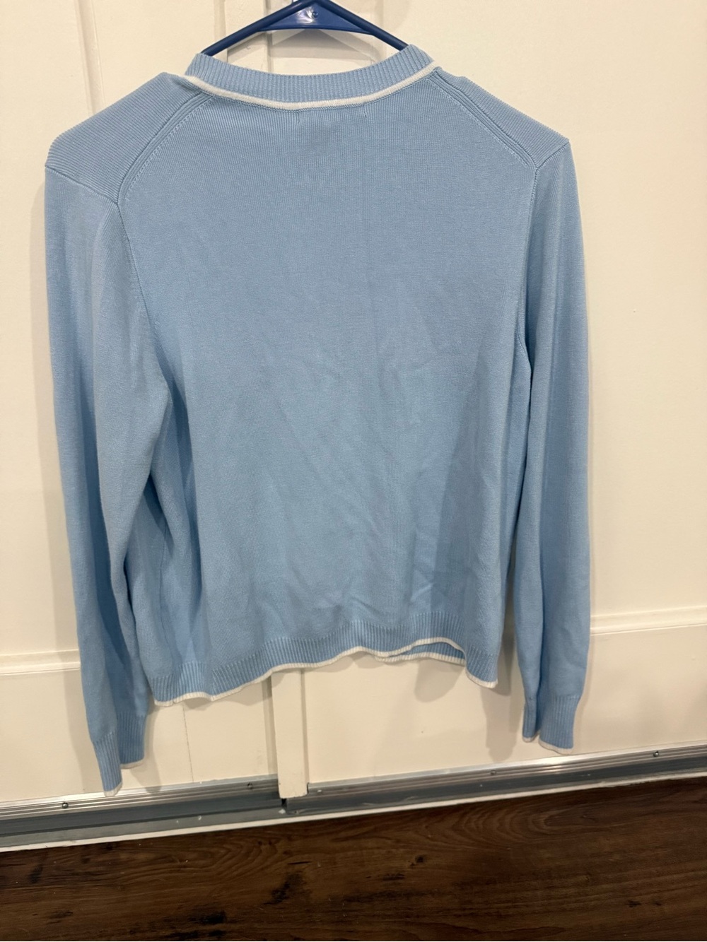 NWT Adrianna Papell Women’s Cardigan Medium Blue Bow Knit Sweater Jacket - Picture 6 of 7